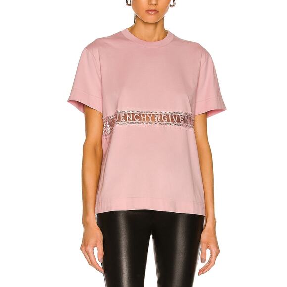 Givenchy Lace Insert Pink T-Shirt Size S - Picture 1 of 5